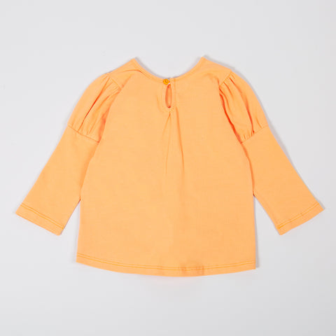 Camiseta Manga Larga Para Recién Nacida En Licra Color Amarillo