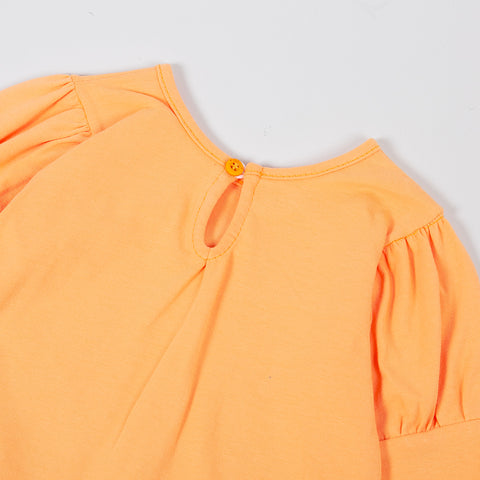 Camiseta Manga Larga Para Recién Nacida En Licra Color Amarillo