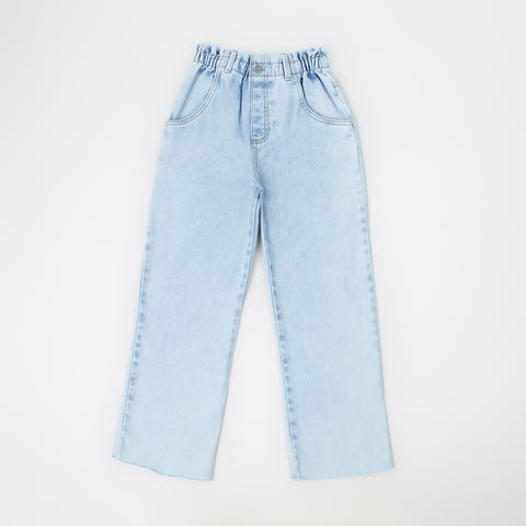 Jean Flare Bota Ancha Para Niña Color Índigo