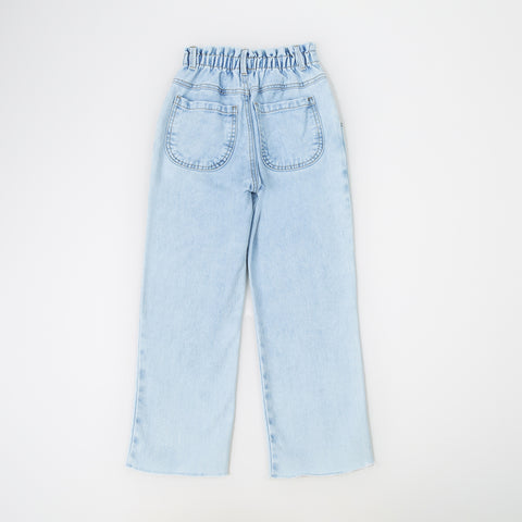 Jean Flare Bota Ancha Para Niña Color Índigo