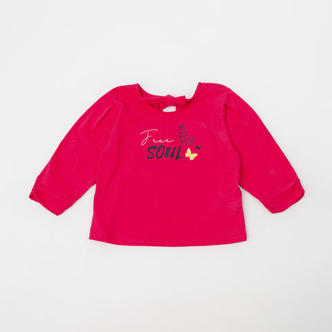Camiseta para niña en licra color cereza
