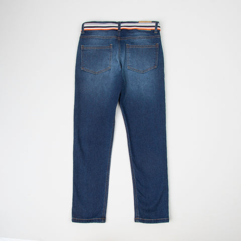 Jean Con Cinturón Para Niño En Denim Color Índigo