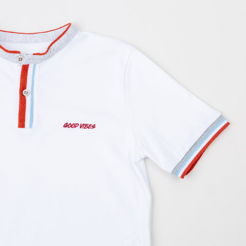 Camiseta para niño en algodón color blanco