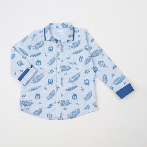 Camisa manga larga para niño color azul
