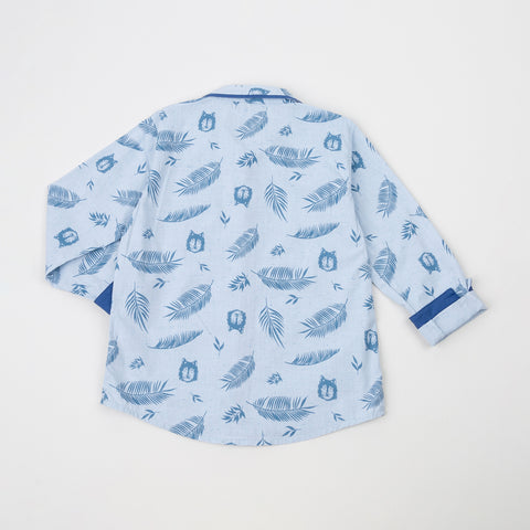 Camisa manga larga para niño color azul