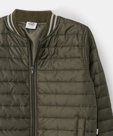 Chaqueta Acolchada Para Niño Color Verde Militar