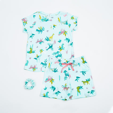 Pijama para bebé niña en tela suave color verde