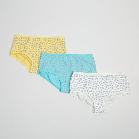 Paquete de panties x 3 para niña en algodón color marfil