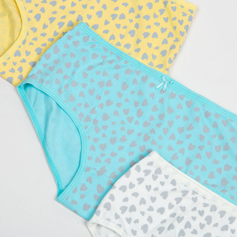 Paquete de panties x 3 para niña en algodón color marfil