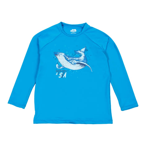 Camiseta De Playa Para Niño Manga Larga Color Azul Claro