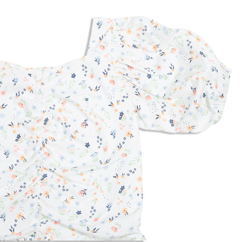 Blusa para niña en popelina color marfil