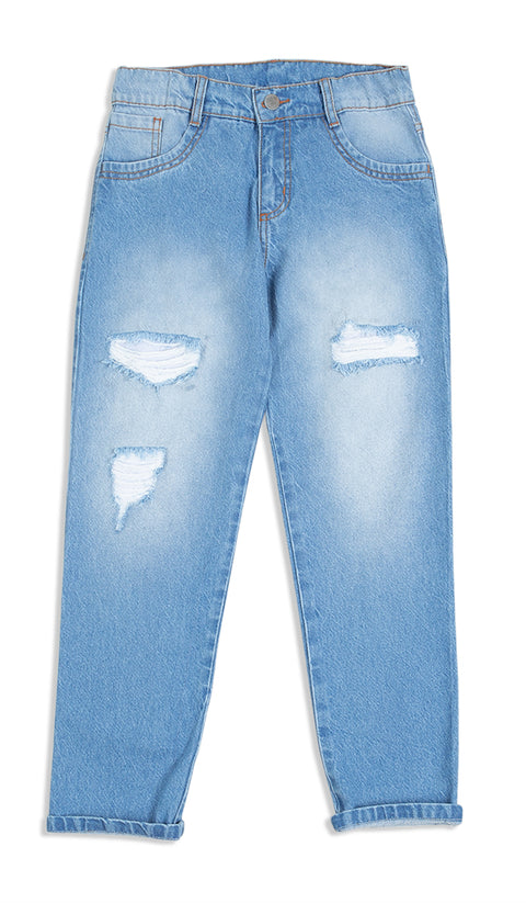 Jean Bota Recta Para Niño En Denim Color Índigo