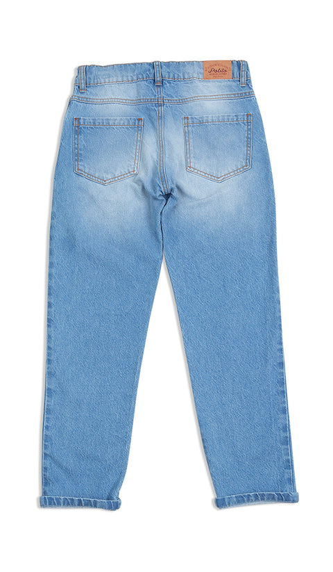 Jean Bota Recta Para Niño En Denim Color Índigo