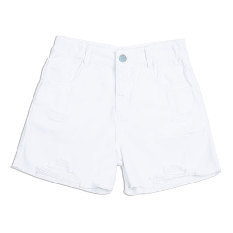 Short para niña en algodón color blanco