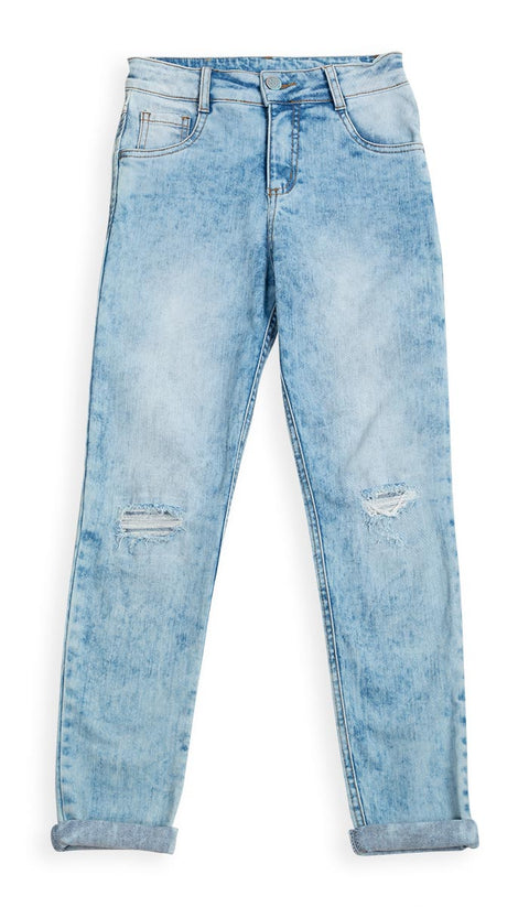 Jean Para Niña Color Índigo Claro