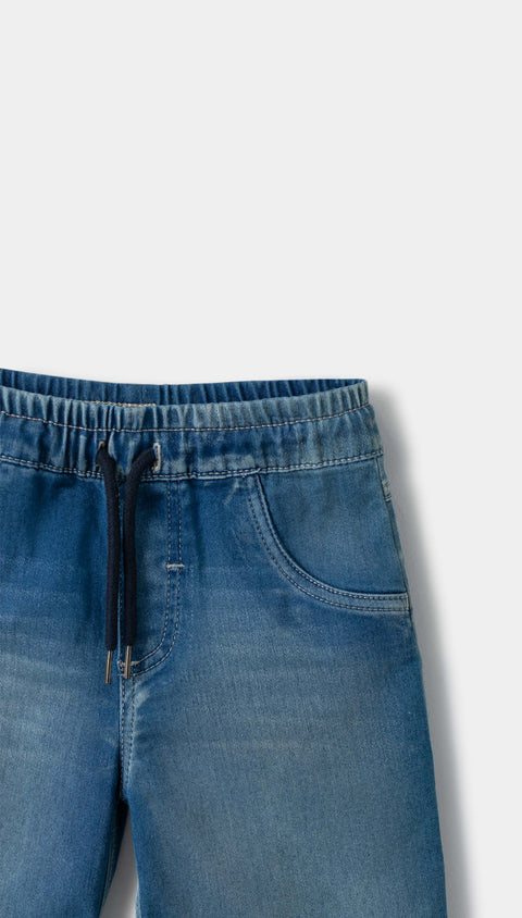 Bermuda para bebé niño en denim color índigo