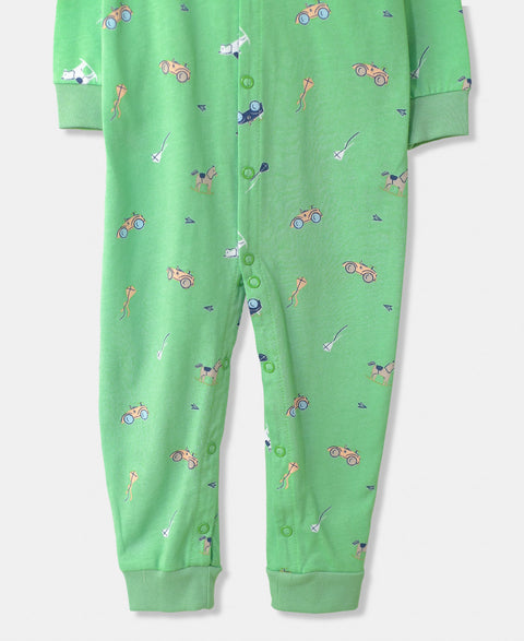 Pijama Para Recién Nacido Manga Larga En Tela Suave Color Verde