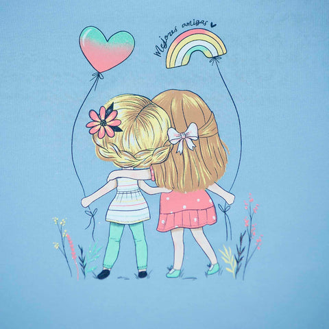 Camiseta para bebé niña en licra color azul