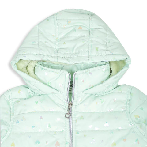 Chaqueta Acolchada Para Bebé Niña Color Verde Manzana
