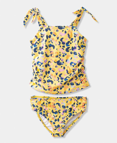 Vestido De Baño Para Niña En Licra Color Amarillo