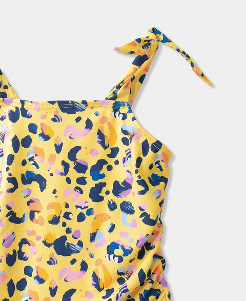 Vestido De Baño Para Niña En Licra Color Amarillo
