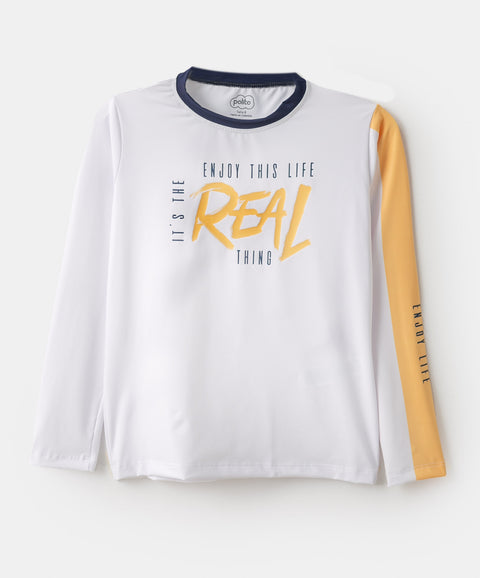 Camiseta De Playa Para Niño Manga Larga Color Blanco