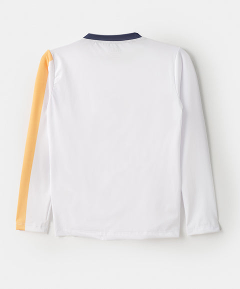 Camiseta De Playa Para Niño Manga Larga Color Blanco