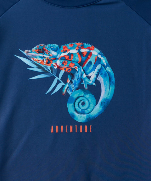 Camiseta De Playa Para Niño Manga Larga Color Azul Oscuro