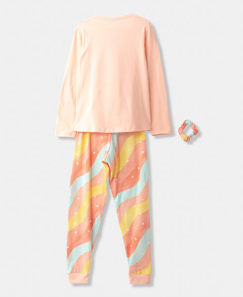 Pijama Manga Larga Para Niña En Licra Color Melón