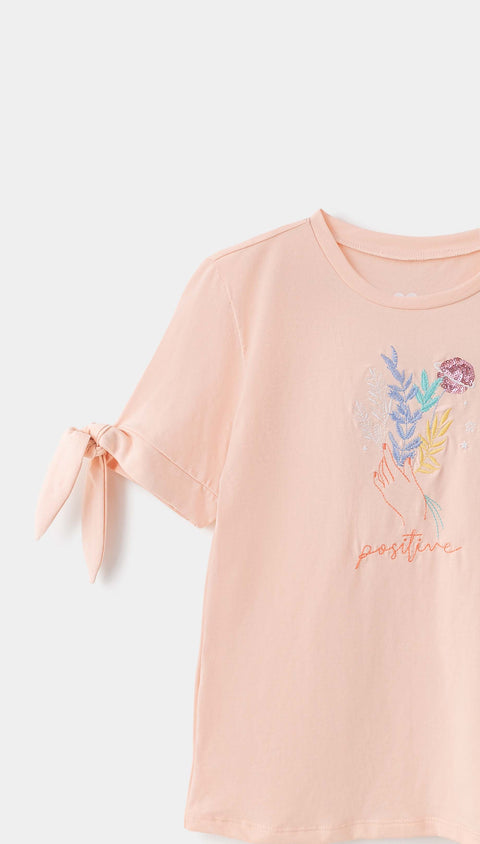Camiseta para niño en licra color salmón