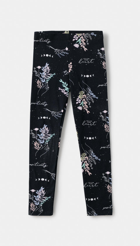 Leggings para niña en licra color negro