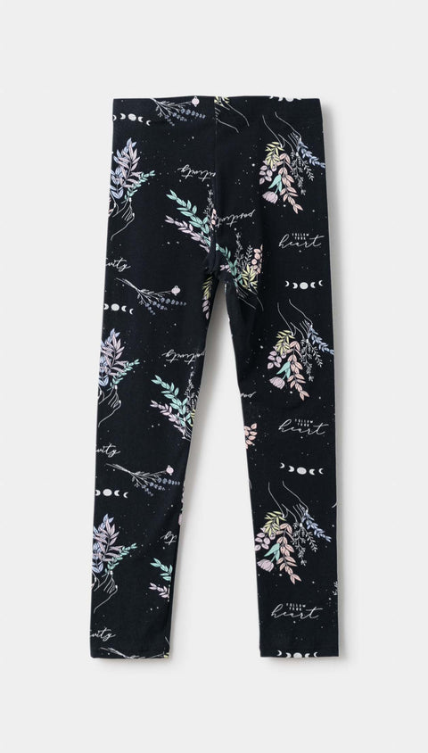 Leggings para niña en licra color negro