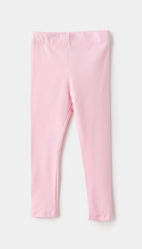 Leggings para bebé niña en licra color rosado claro