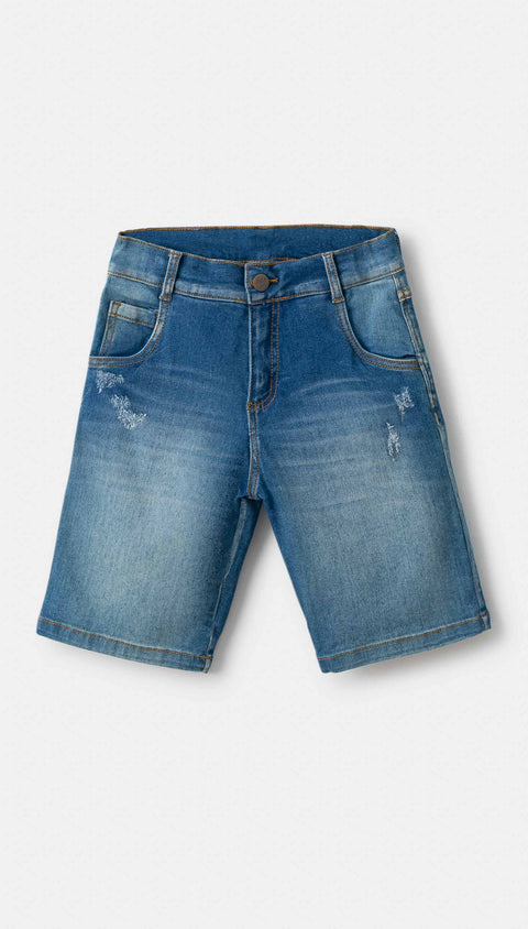 Bermuda Casual Para Niño En Denim Color Índigo
