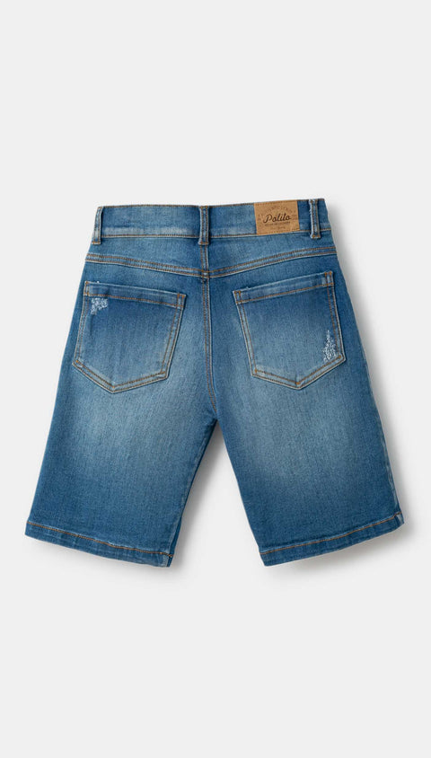 Bermuda Casual Para Niño En Denim Color Índigo
