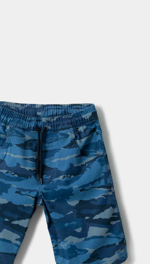 Bermuda para niño en algodón color azul navy