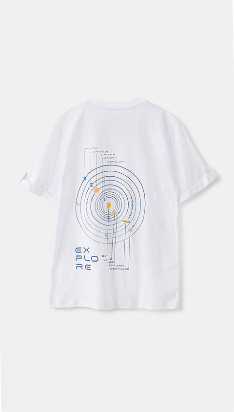 Camiseta para niño en tela suave color blanco