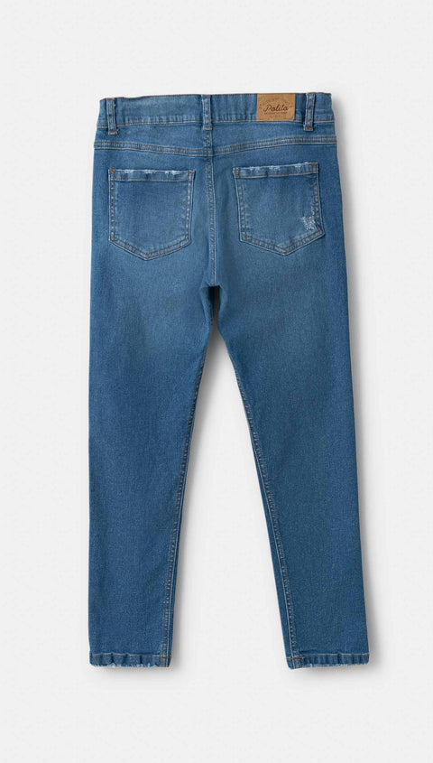 Jean Bota Recta Para Niño En Denim Color Índigo