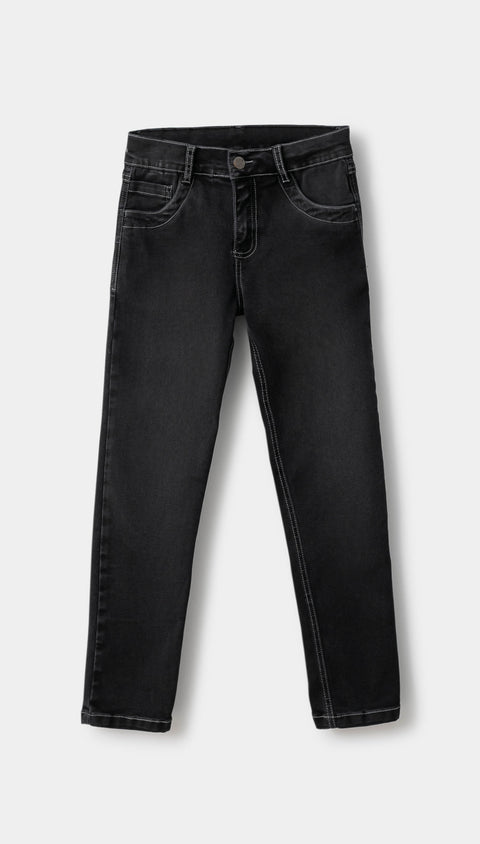 Jean Bota Recta Para Niño Color Índigo En Onyx Black