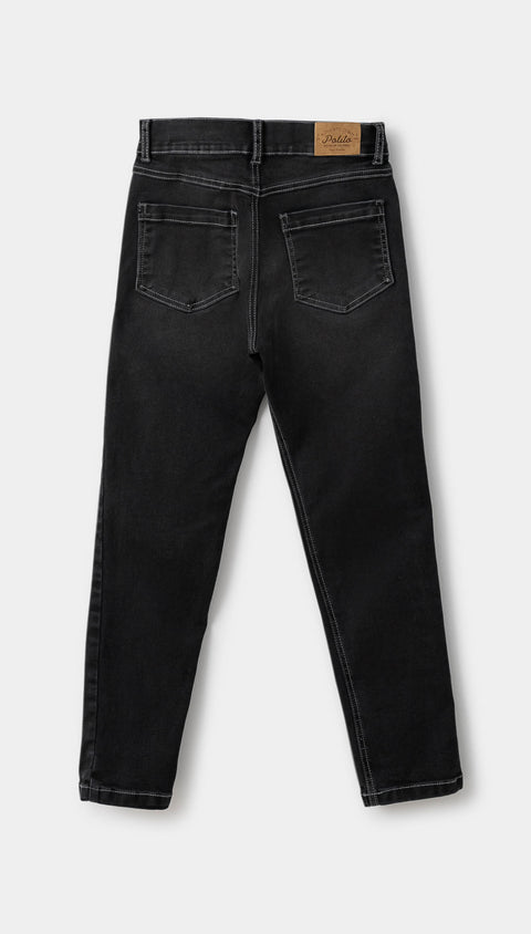 Jean Bota Recta Para Niño Color Índigo En Onyx Black