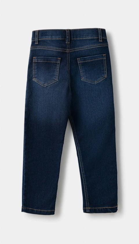 Jean Casual Tipo Slim Para Bebé Niño Color Índigo