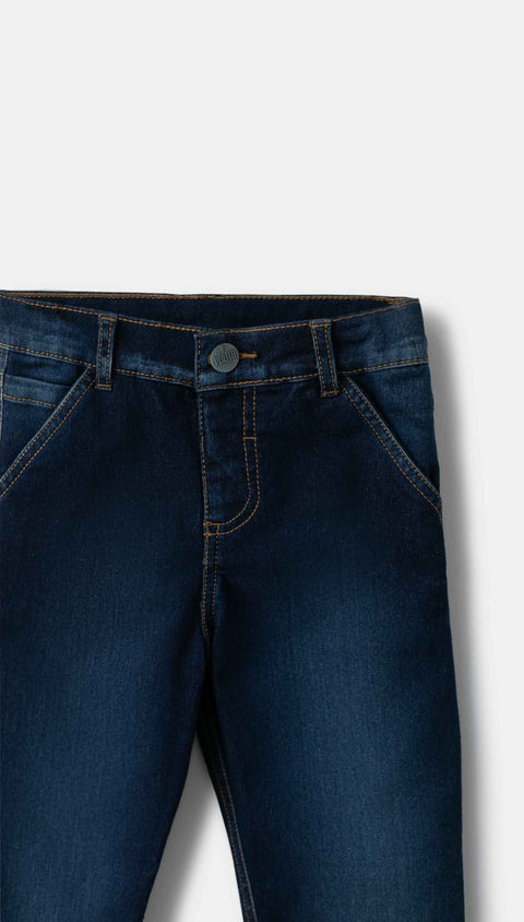 Jean Casual Tipo Slim Para Bebé Niño Color Índigo