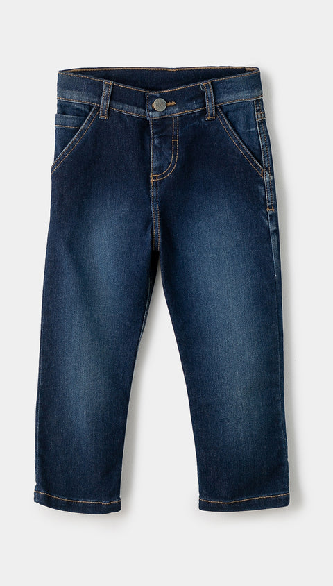 Jean Casual Tipo Slim Para Bebé Niño Color Índigo