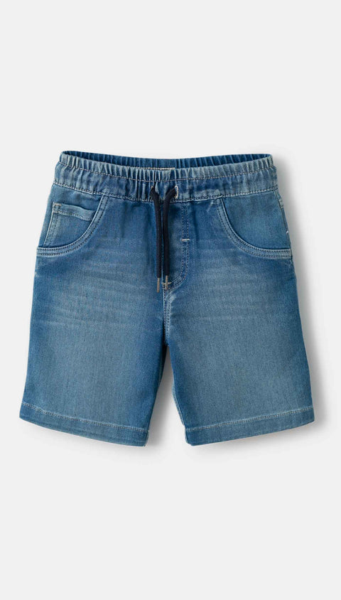 Bermuda para bebé niño en denim color índigo