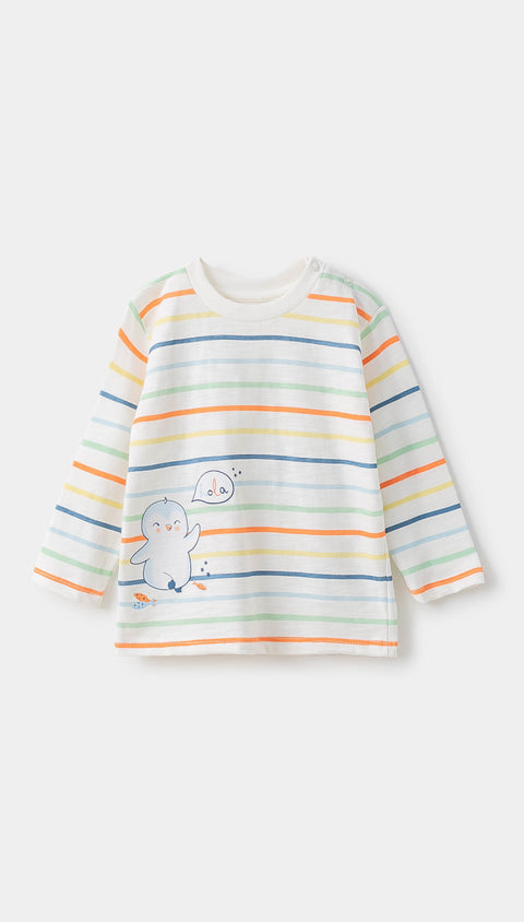 Camiseta para recién nacido en tela suave color blanco