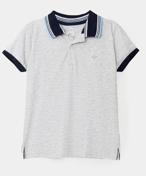 Camiseta tipo polo para bebé niño en algodón color blanco jasped