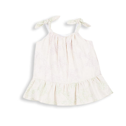 Blusa para niña en voile color marfil