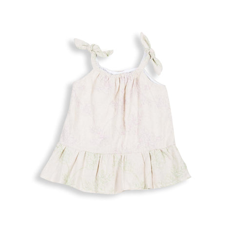 Blusa para niña en voile color marfil