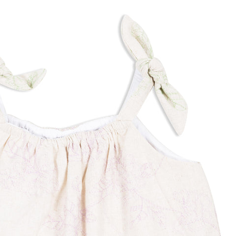 Blusa para niña en voile color marfil