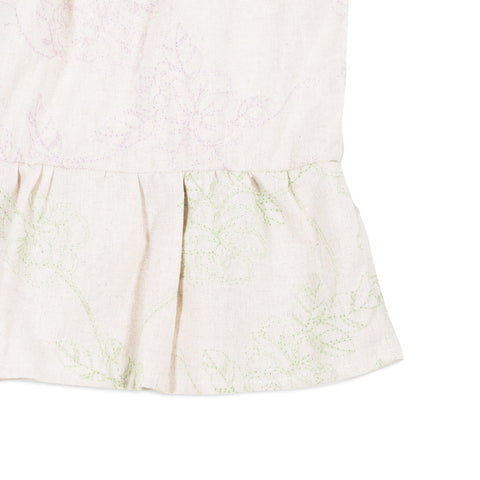 Blusa para niña en voile color marfil